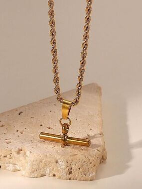 Skinny Rope T-Bar Necklace